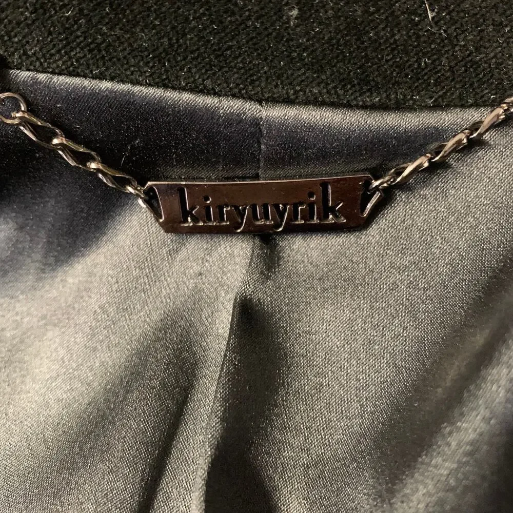 KIRYUYRIK Chest Size XXL Black Cotton Peak Lapel Sport Coat